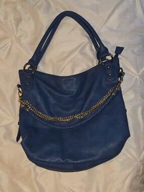 Imoshion Handbags Blue With GOLD Chain-Accent Shoulder Bag
